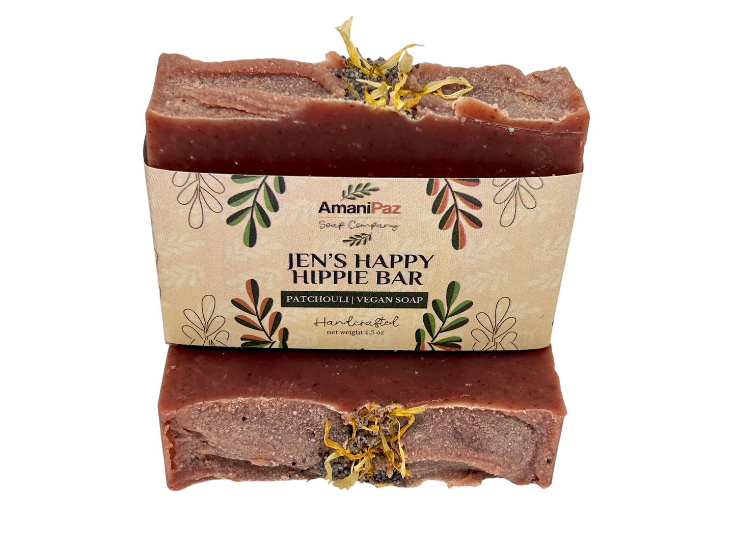 JEN'S HAPPY HIPPIE BAR - Vegan Patchouli & Coconut Milk Soap